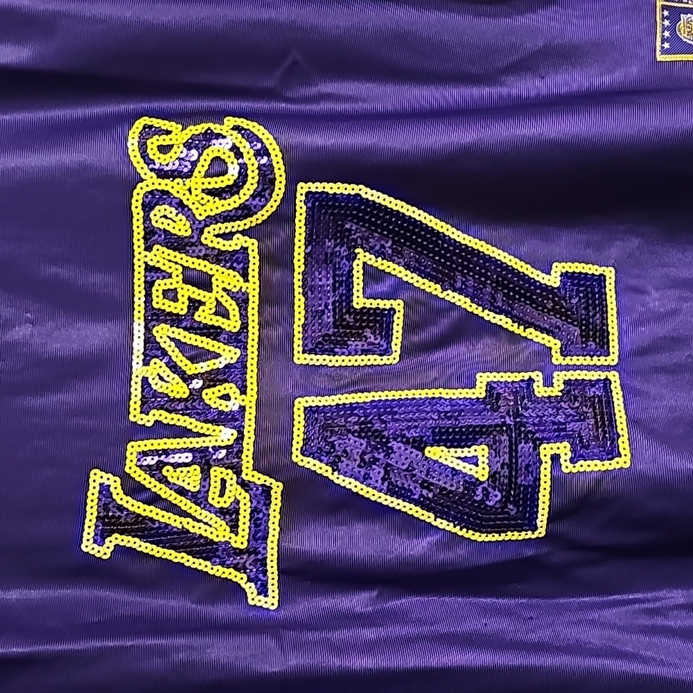 NBA LA Lakers Purple Sequin Vantage 47 Crop Jersey Women's - Picture 2 of 3